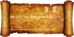 Meláth Bonaventúra névjegykártya